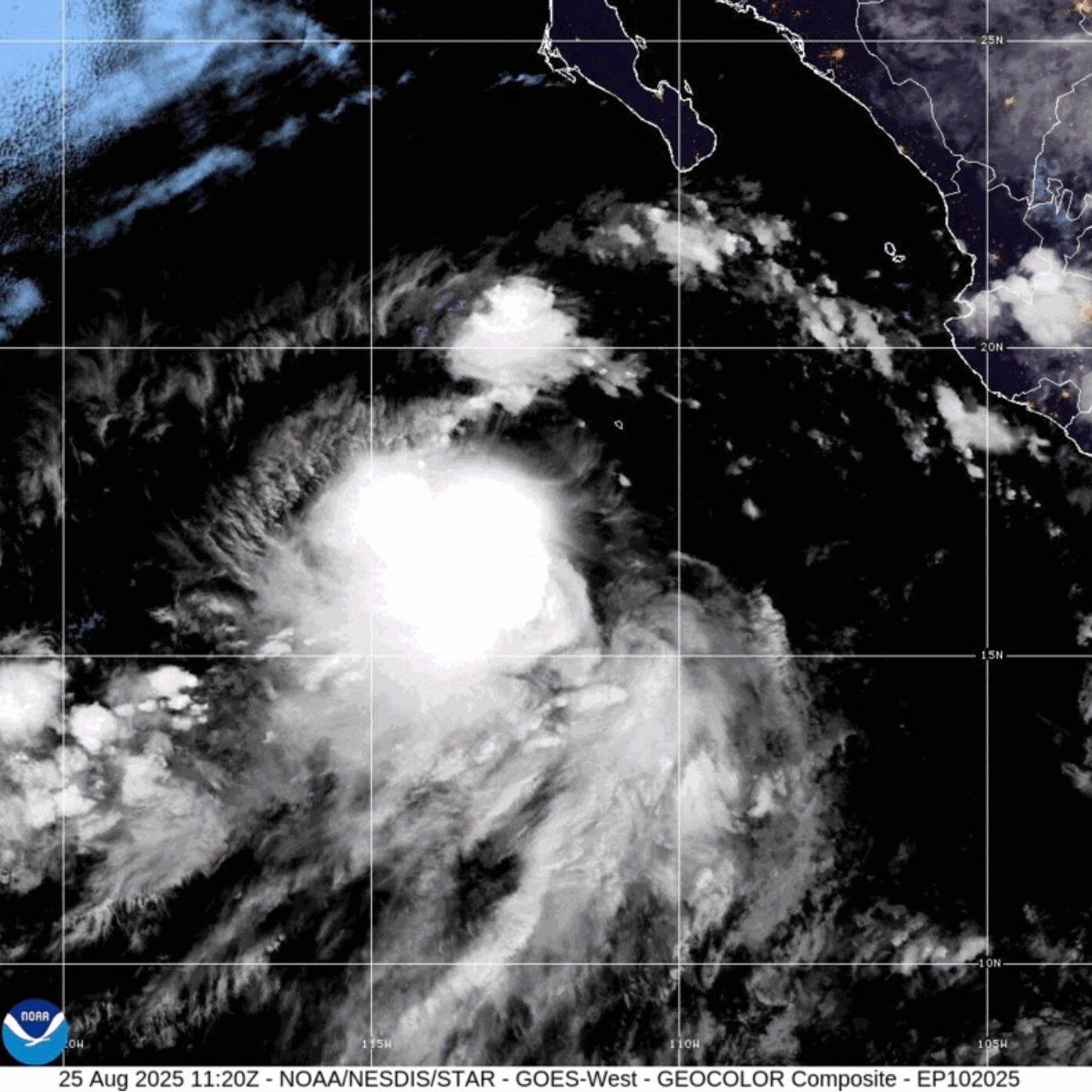 Tropical storms Juliette and Fernand churn over open waters in different oceans